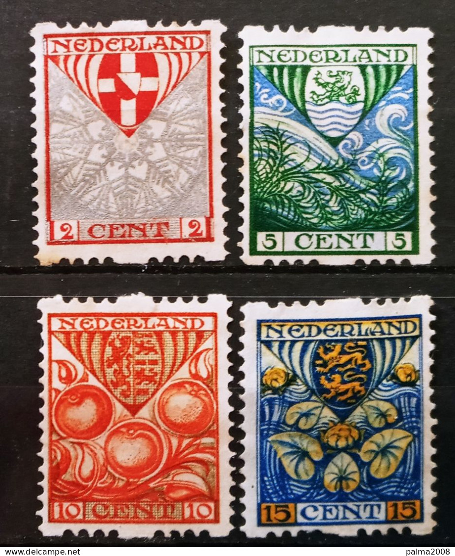 HOLANDA - IVERT 186a/89a NUEVOS SIN GOMA - ESCUDOS DE PROVINCIAS - LOS DE LA FOTO - Gebruikt