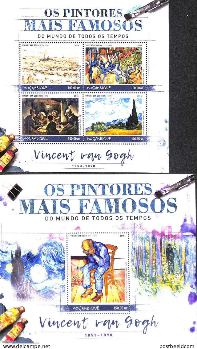 Mozambique 2016 Vincent Van Gogh 2 S/s, Mint NH, Art - Modern Art (1850-present) - Paintings - Vincent Van Gogh - Mosambik
