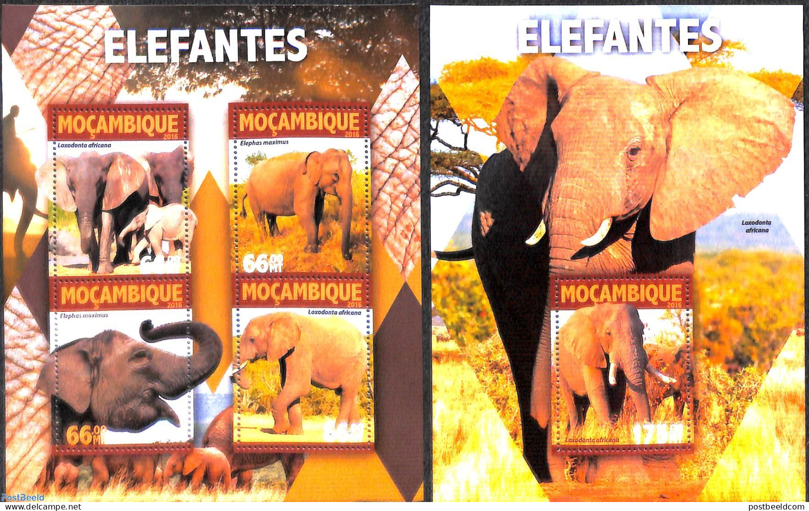 Mozambique 2016 Elephants 2 S/s, Mint NH, Nature - Elephants - Mozambique