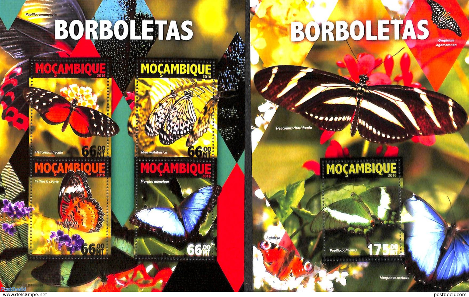 Mozambique 2016 Butterflies 2 S/s, Mint NH, Nature - Butterflies - Mozambique