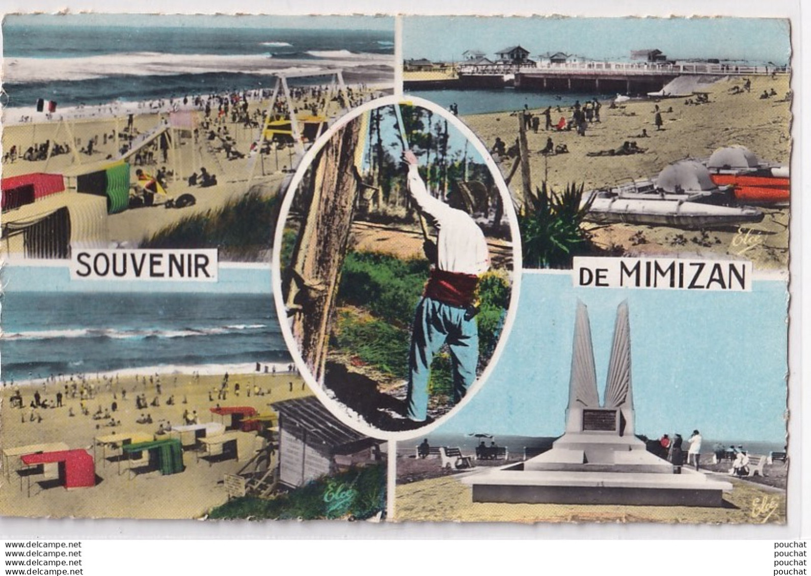 J28-40) MIMIZAN - SOUVENIR - LES JEUX DE PLAGE - LE RESINIER - PLAGE DU COURANT - MONUMENT LES AILES  - ( 2 SCANS ) - Mimizan Plage