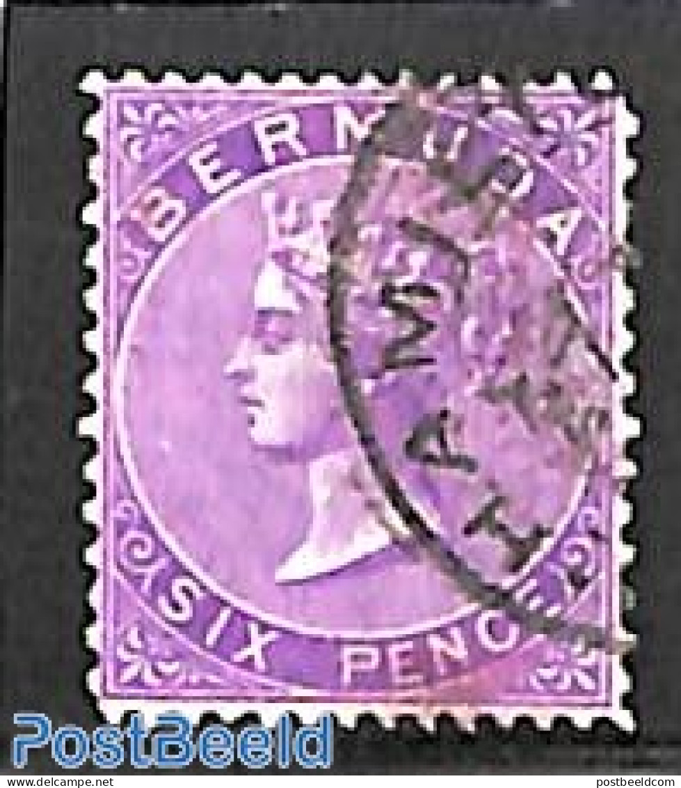 Bermuda 1903 6d, Perf. 14:12.5, Used, Used Stamps - Bermudes