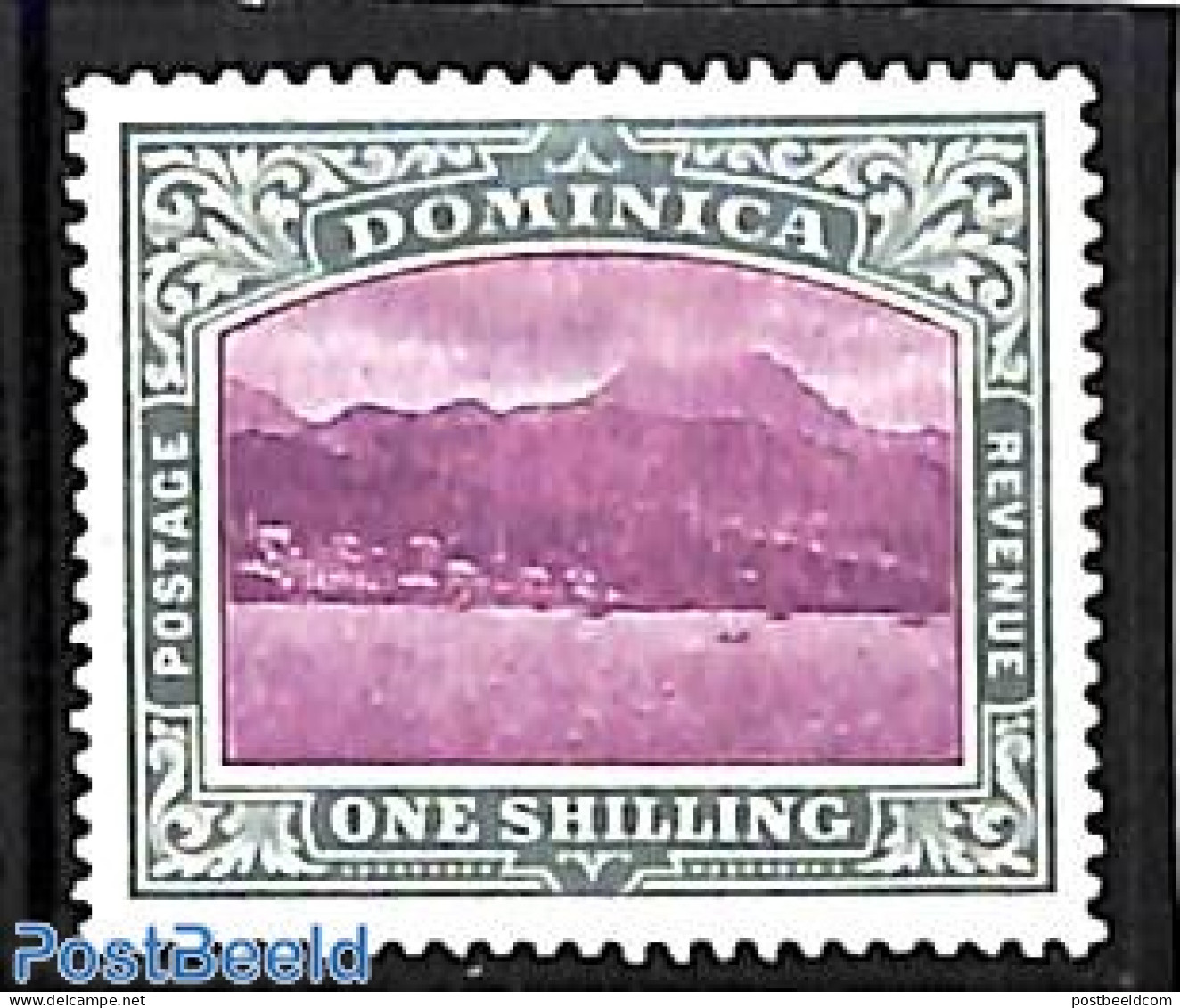 Dominica 1903 1sh, WM Crown-CC, Stamp Out Of Set, Unused (hinged) - Dominican Republic