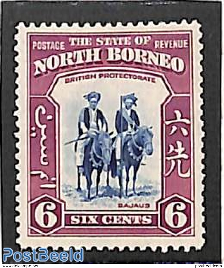 North Borneo 1939 6c, Stamp Out Of Set, Unused (hinged), Nature - Horses - North Borneo (...-1963)