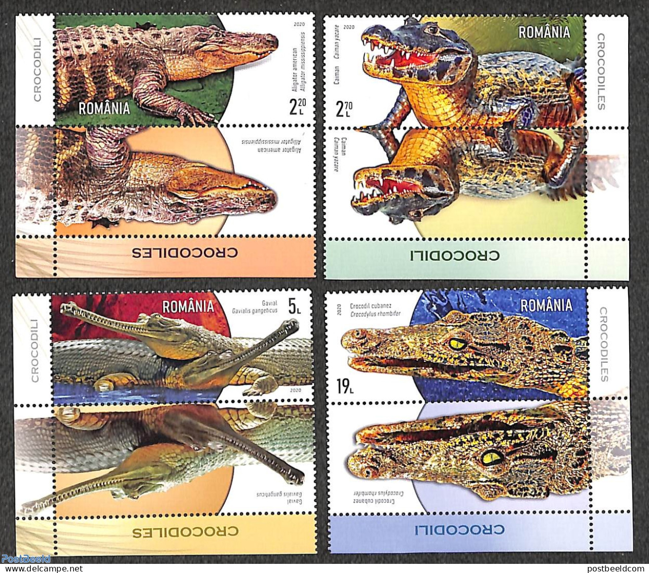 Romania 2020 Crocodiles 4v+tabs, Mint NH - Unused Stamps