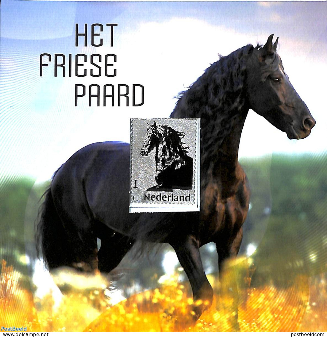 Netherlands - Personal Stamps TNT/PNL 2021 Silver Stamp, Het Friese Paard, Mint NH, Nature - Various - Horses - Other .. - Fouten Op Zegels