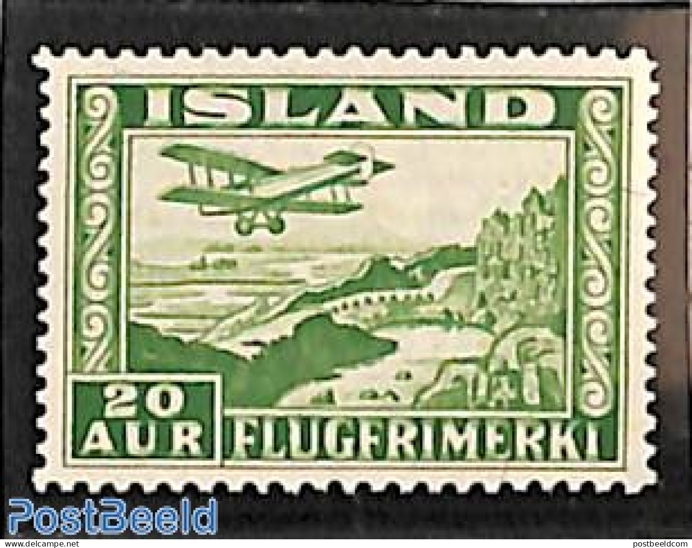 Iceland 1934 20A, Perf. 12.5:14, Stamp Out Of Set, Mint NH, Transport - Aircraft & Aviation - Unused Stamps