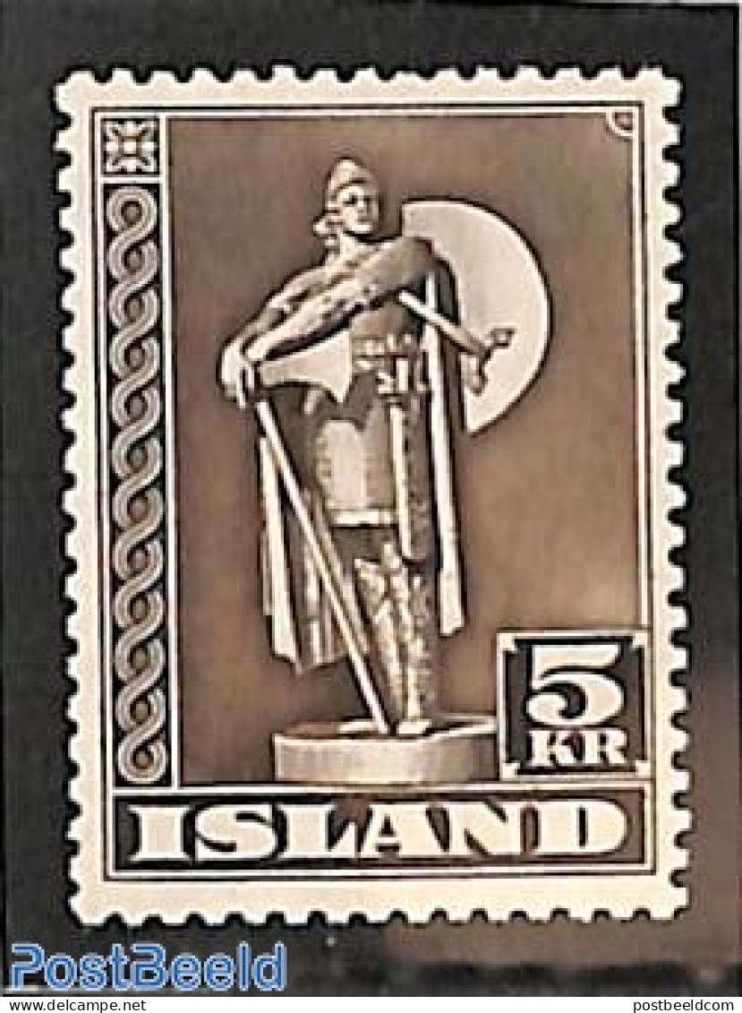 Iceland 1943 5Kr, Perf. 11.5, Stamp Out Of Set, Mint NH - Nuevos