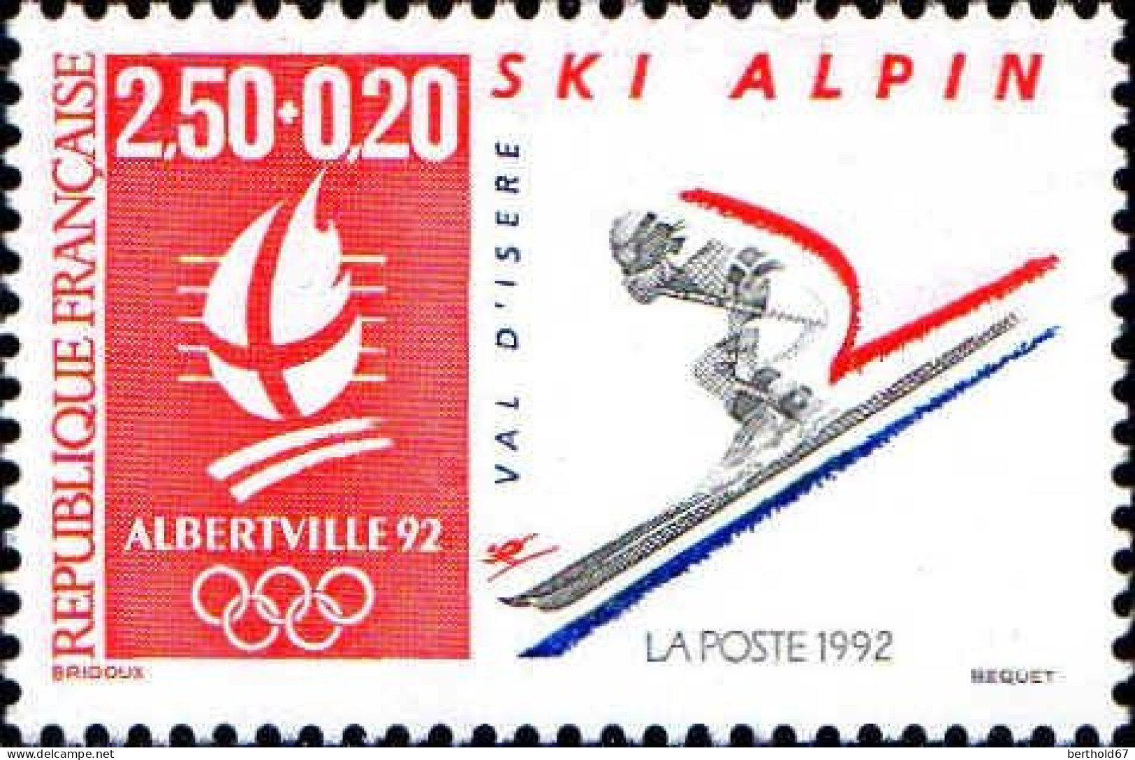 France Poste N** Yv:2709/2710 Jeux Olympiques D'hiver Albertville 5.Serie  - Ungebraucht