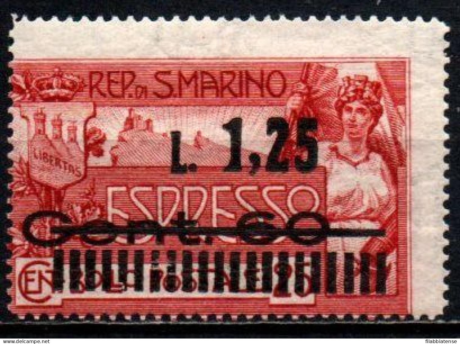 1927 - San Marino E 6 Soprastampato ++++++ - Unused Stamps