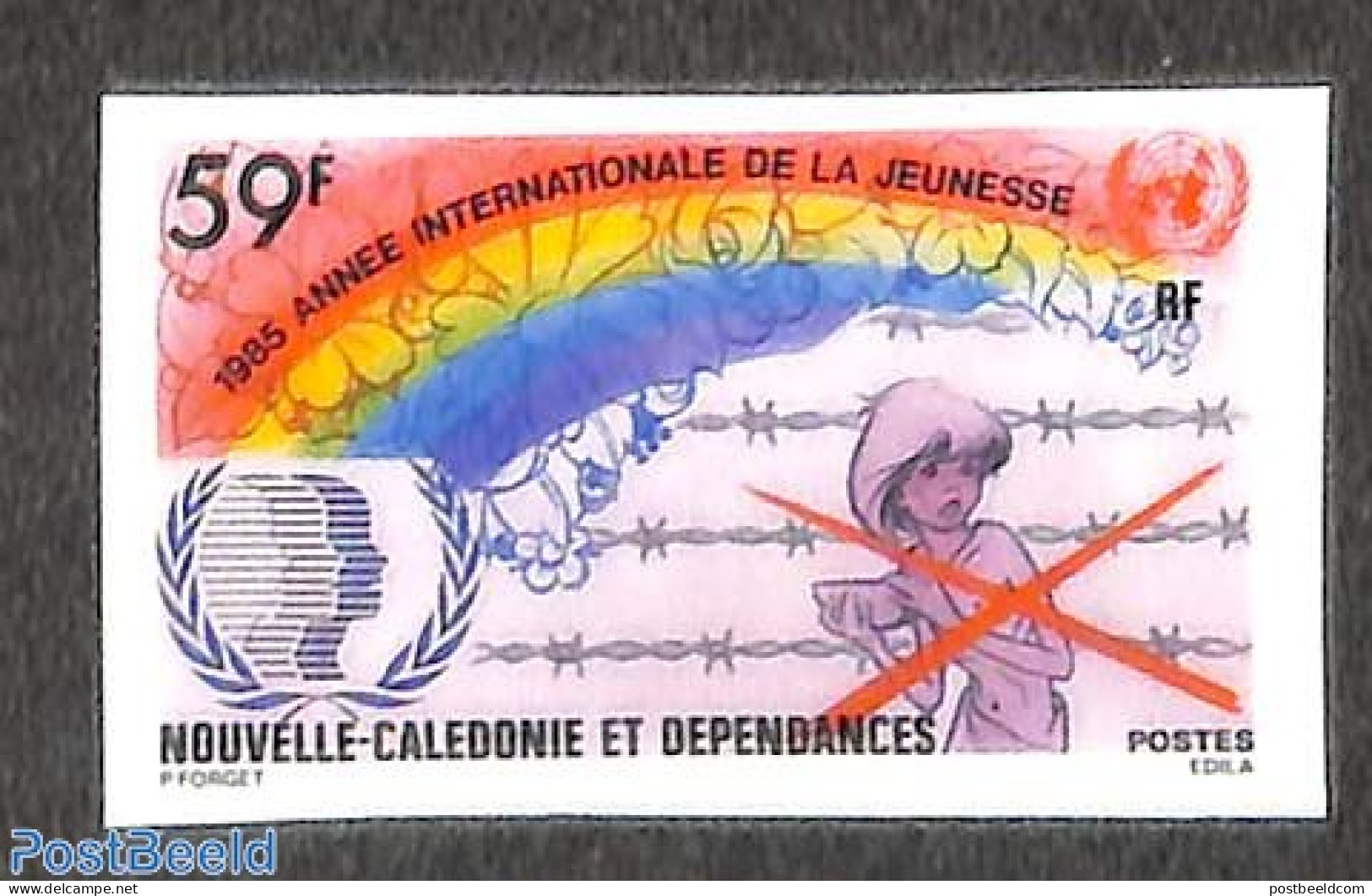 New Caledonia 1985 Int. Youth Year 1v, Imperforated, Mint NH, Various - International Youth Year 1984 - Nuevos