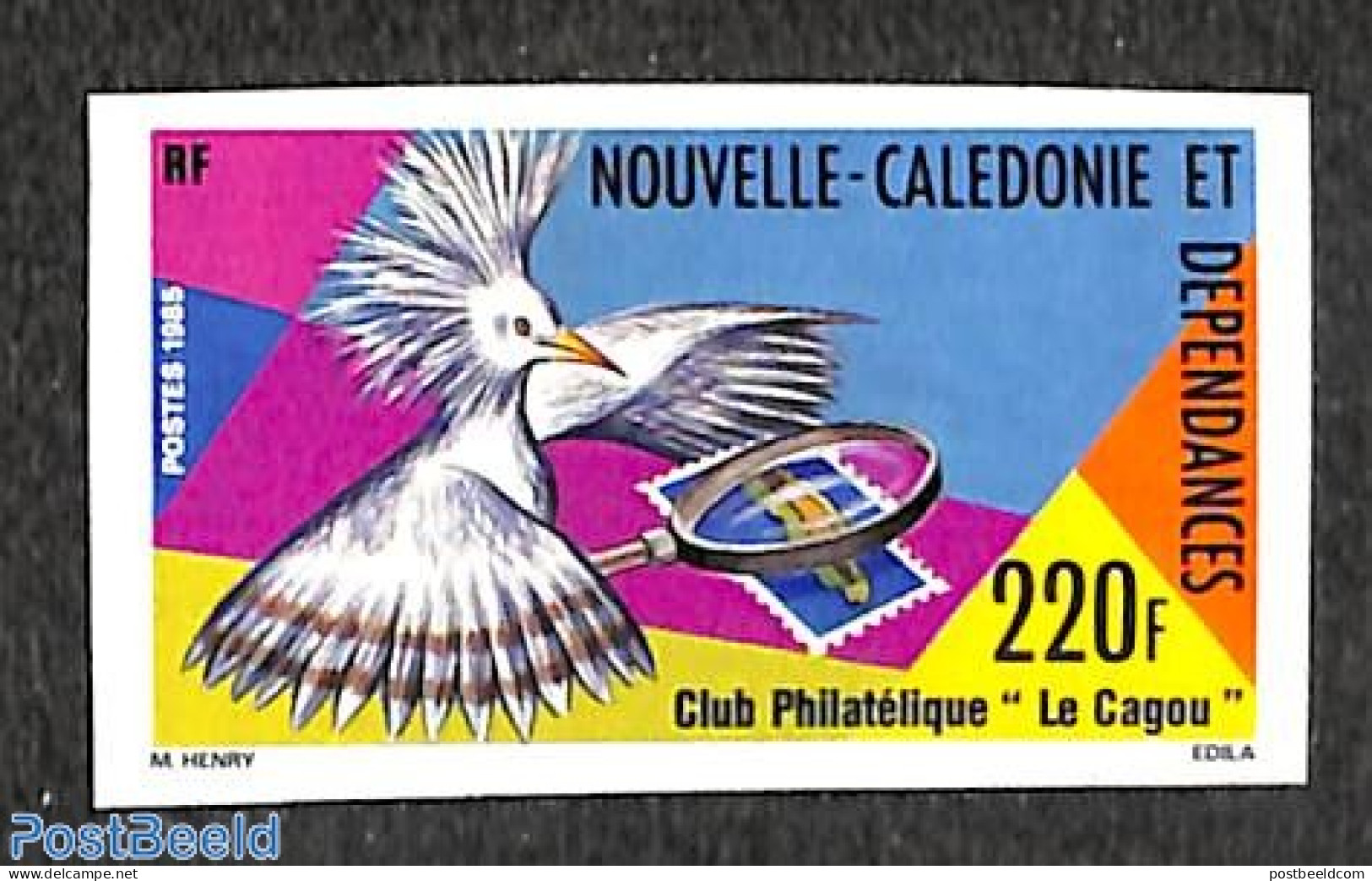 New Caledonia 1985 Philatelic Association 1v, Imperforated, Mint NH, Nature - Birds - Philately - Neufs