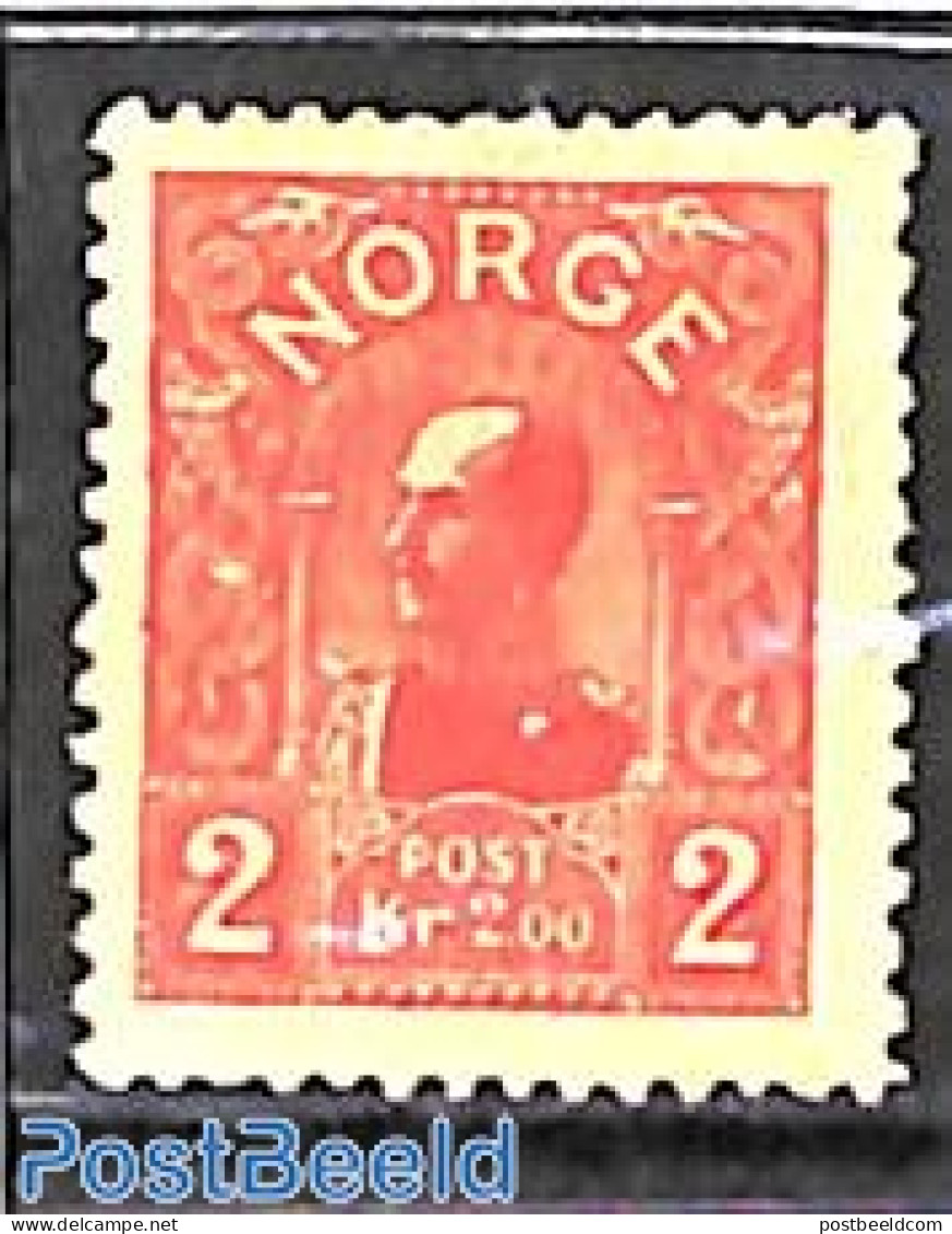 Norway 1909 2kr, Stamp Out Of Set, Without Gum, Unused (hinged) - Ungebraucht