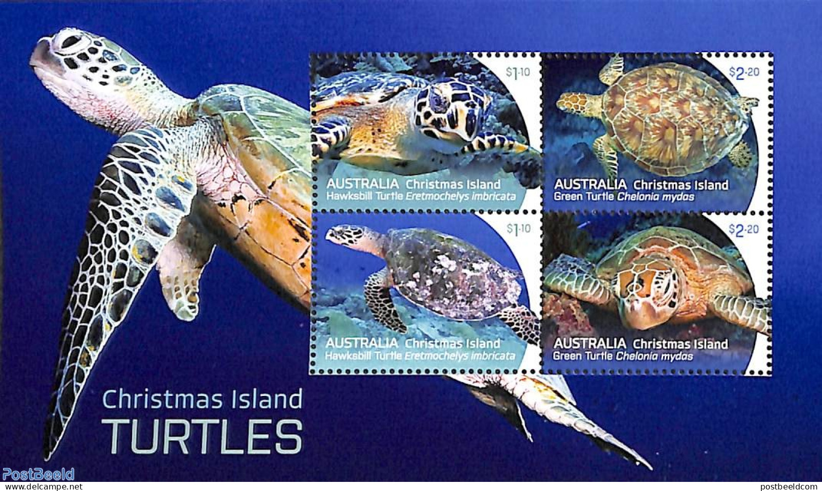 Christmas Islands 2021 Turtles S/s, Mint NH, Nature - Reptiles - Turtles - Christmas Island
