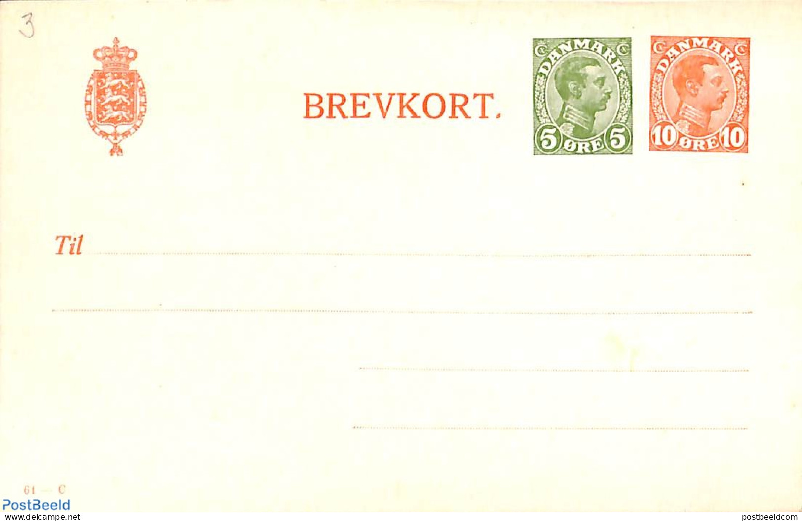 Denmark 1921 Postcard 5o+10o, Unused Postal Stationary - Covers & Documents