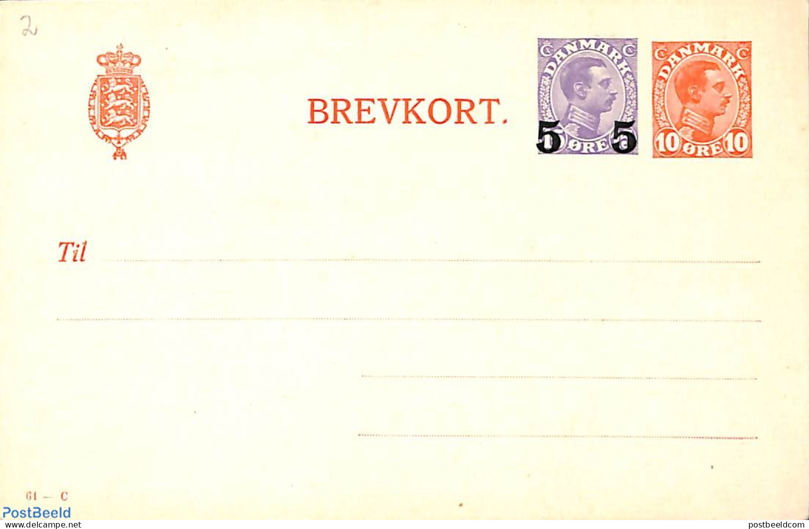 Denmark 1925 Postcard, 5o On 15o+10o, Unused Postal Stationary - Covers & Documents