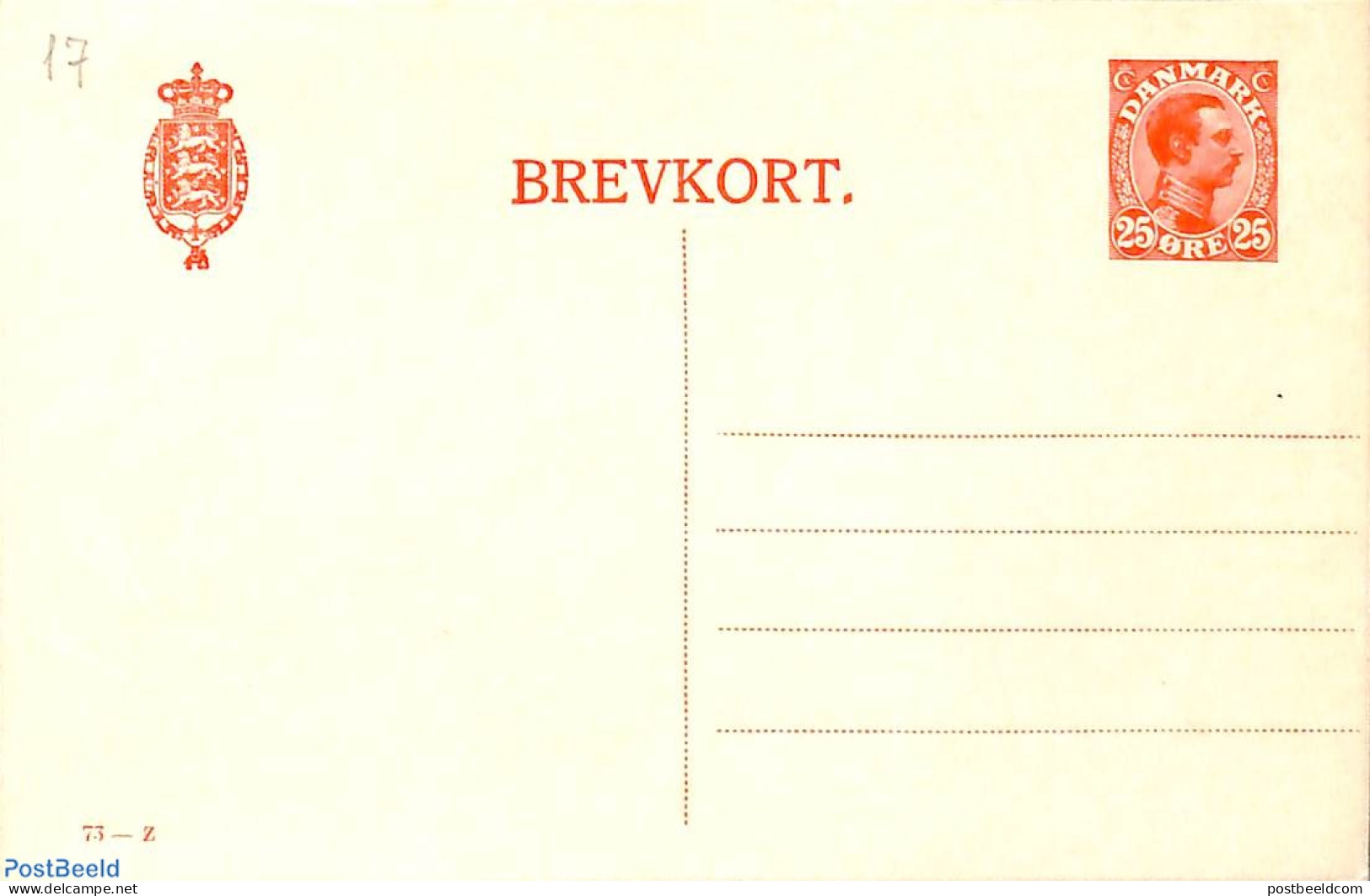 Denmark 1921 Postcard 25o, 73-Z, Unused Postal Stationary - Covers & Documents