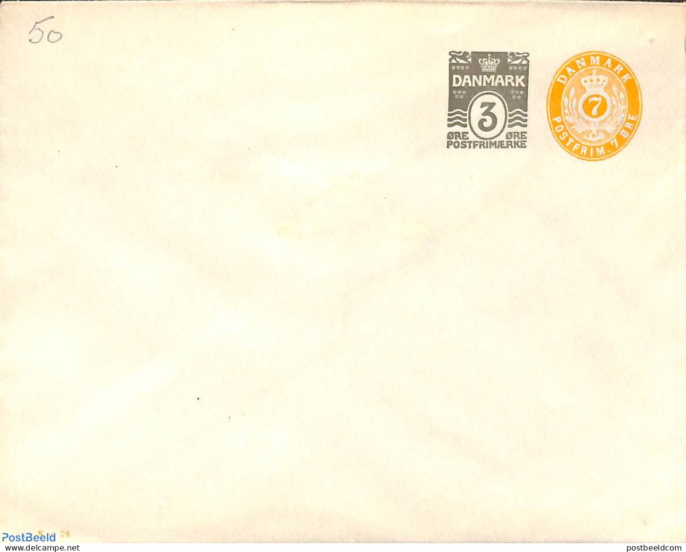 Denmark 1920 Envelope 3o+7o, Unused Postal Stationary - Covers & Documents