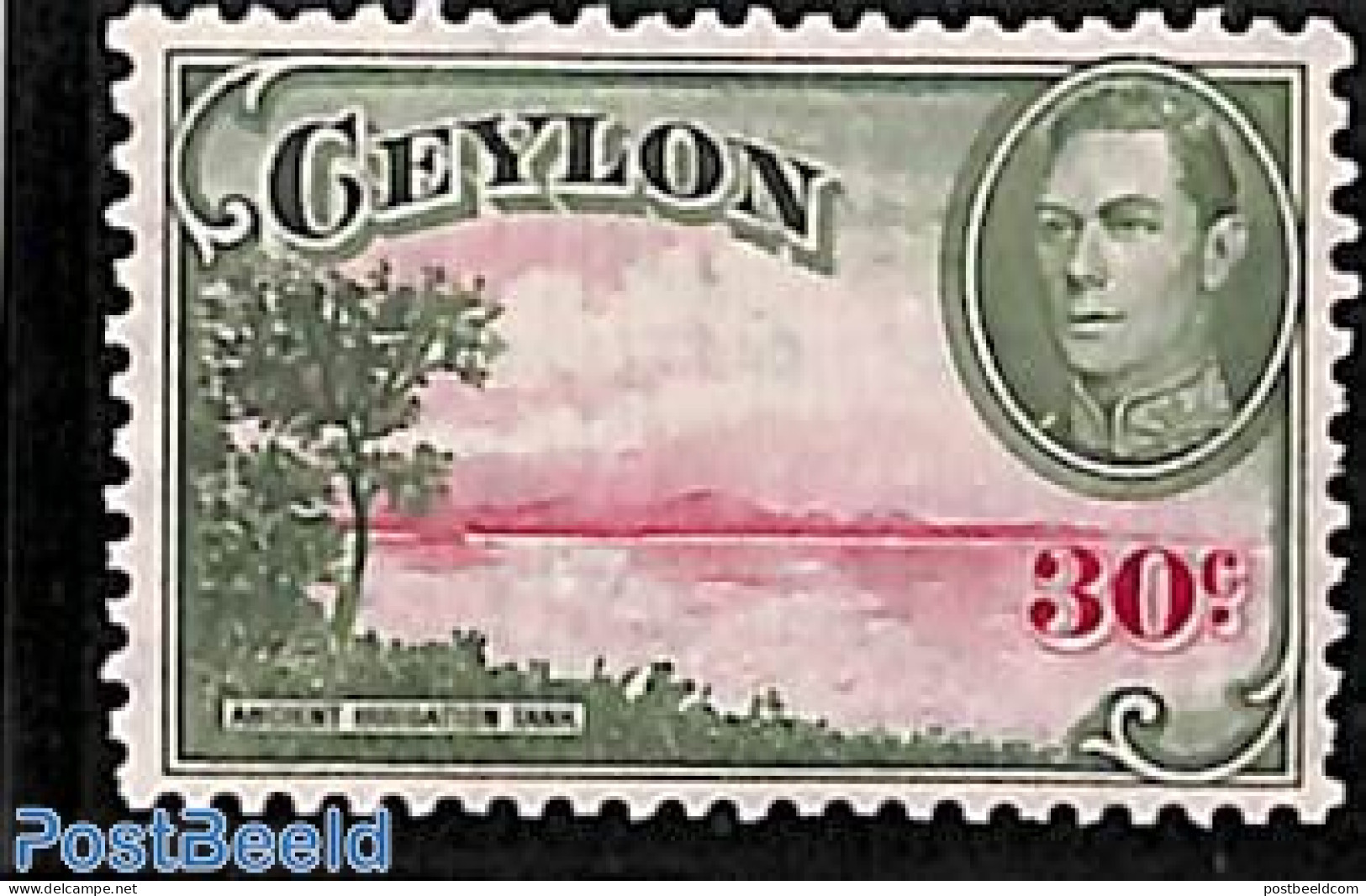 Sri Lanka (Ceylon) 1938 30c, WM Sidewards, Stamp Out Of Set, Mint NH - Sri Lanka (Ceylon) (1948-...)