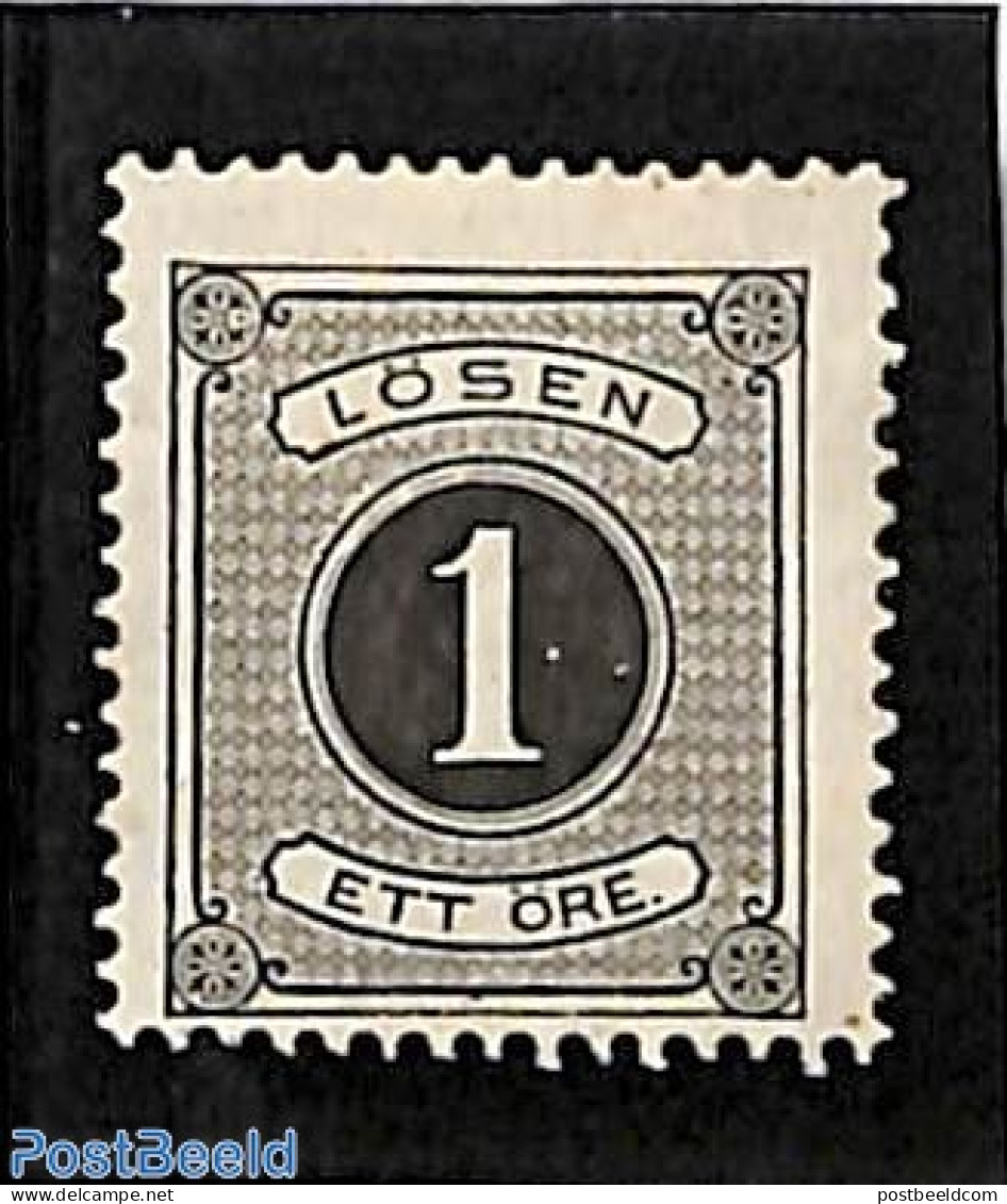 Sweden 1874 Postage Due, 1o, Perf. 14, Stamp Out Of Set, Unused (hinged) - Altri & Non Classificati