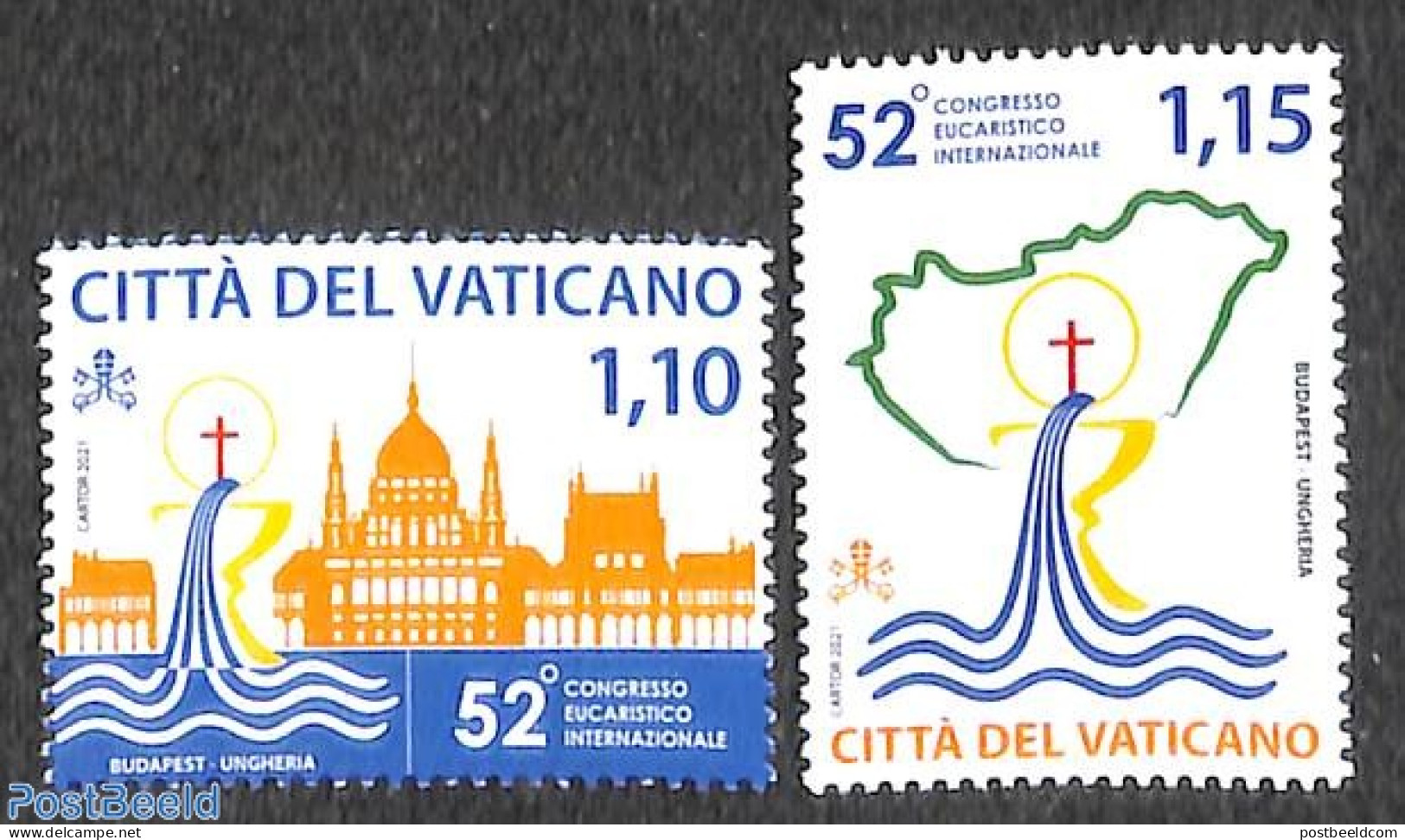 Vatican 2021 Eucharistic Congress Budapest 2v, Mint NH, Religion - Religion - Neufs