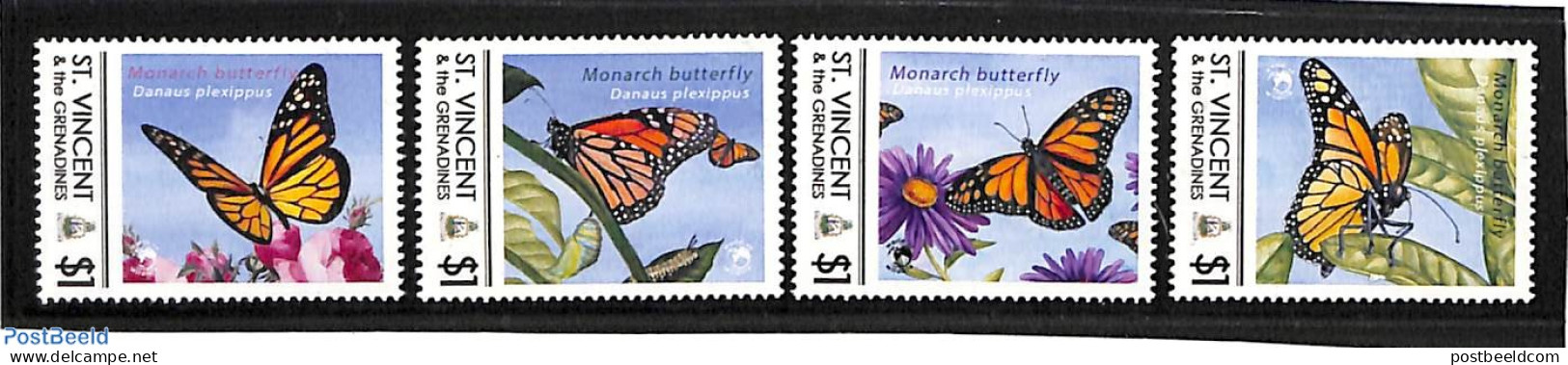 Saint Vincent 2012 Personal Stamp Set 4v, Mint NH, Nature - Butterflies - St.Vincent (1979-...)