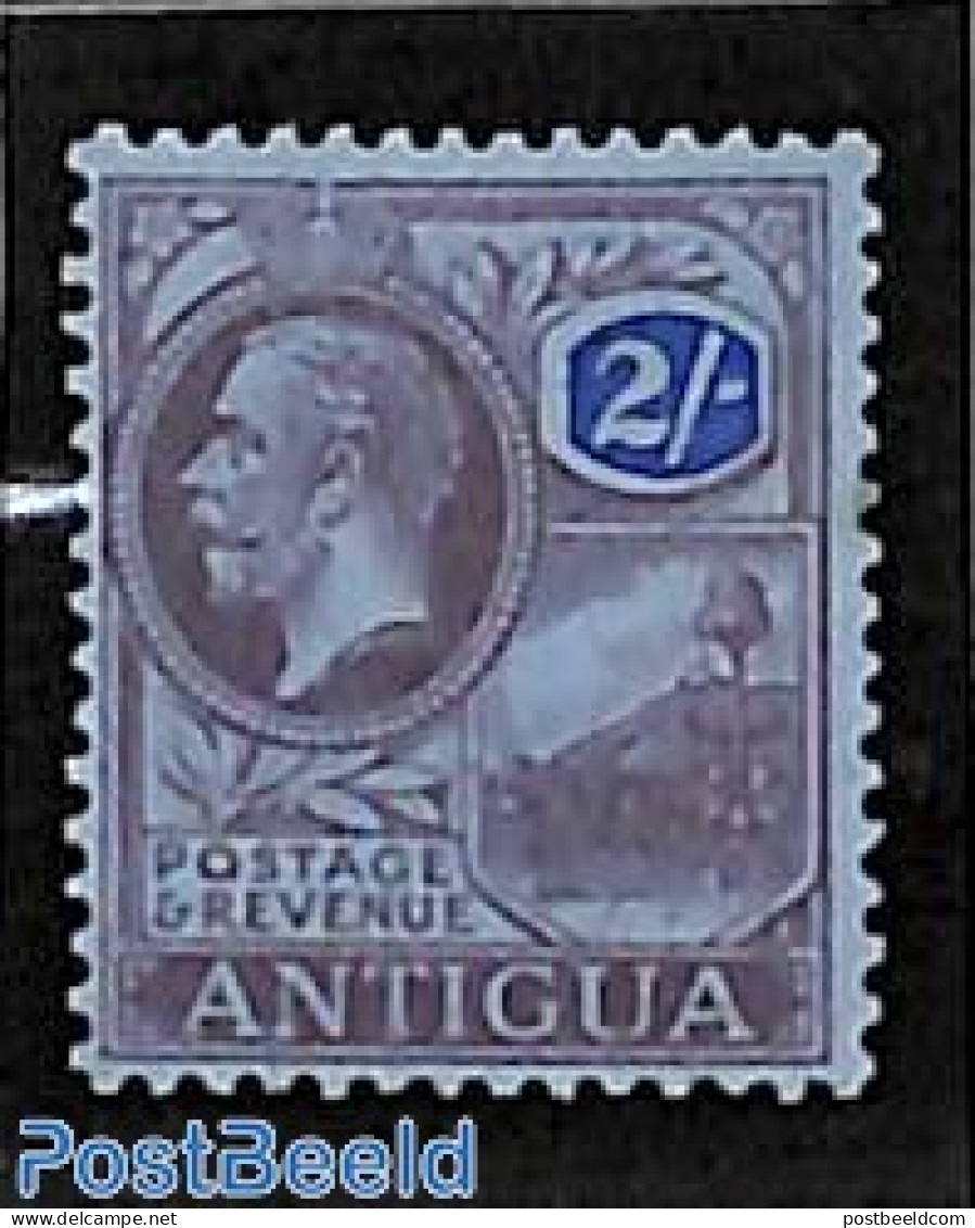Antigua & Barbuda 1921 2sh, WM Mult. Crown-CA, Stamp Out Of Set, Unused (hinged) - Antigua Y Barbuda (1981-...)