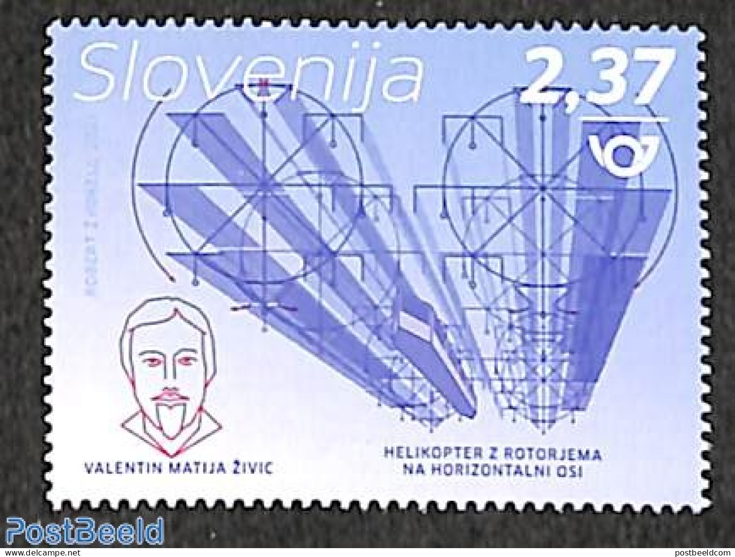 Slovenia 2021 Valentin Matija Zivic 1v, Mint NH, Transport - Zeppelins - Zeppelins
