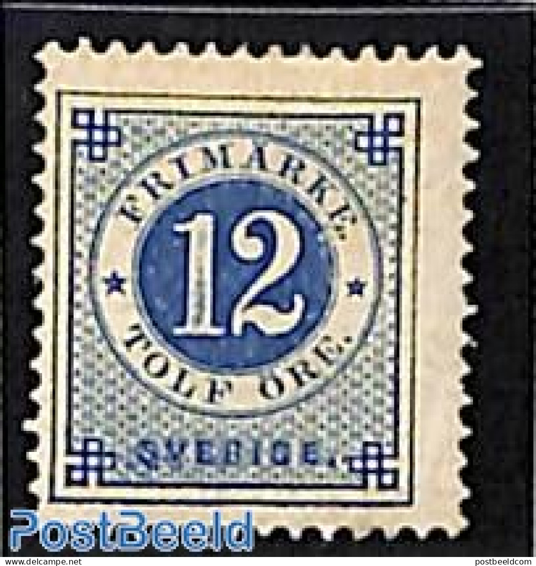 Sweden 1877 12o, Perf. 13, Unused, Unused (hinged) - Neufs