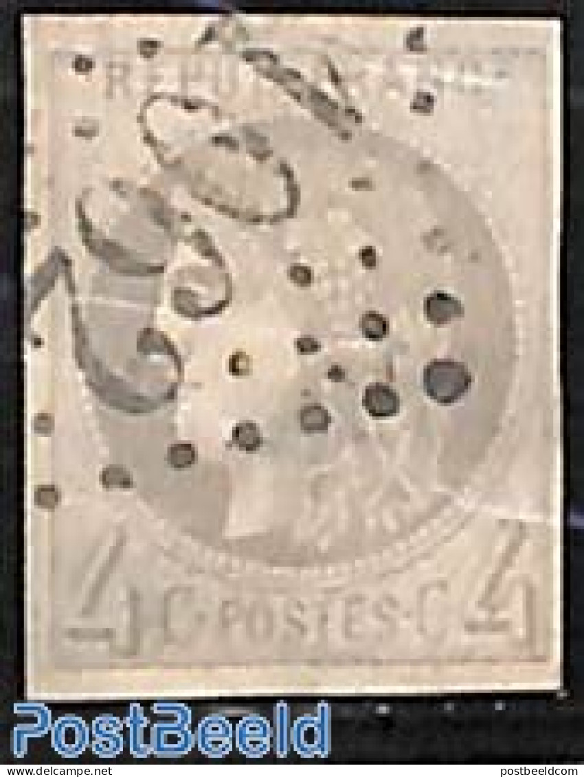 France 1870 4c Grey, Used, Postmark: 1962, Used Stamps - Used Stamps