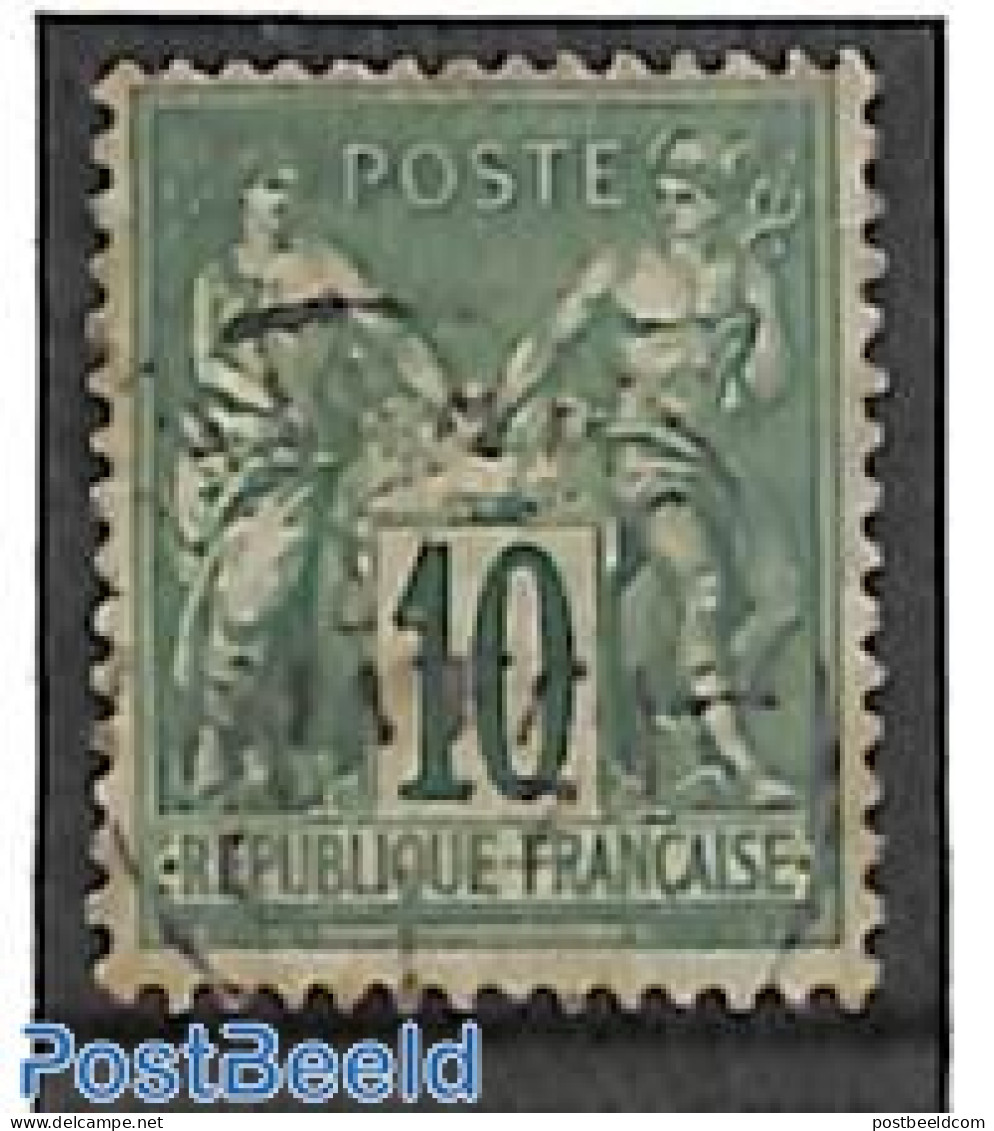 France 1876 10c Green, Type II, Used, Used Stamps - Gebruikt
