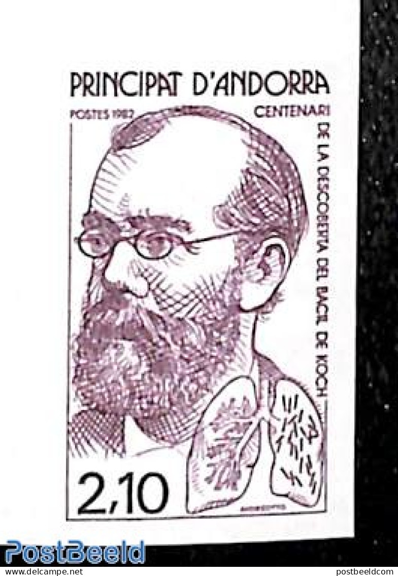 Andorra, French Post 1982 Robert Koch 1v, Imperforated, Mint NH, Health - History - Health - Nobel Prize Winners - Ungebraucht