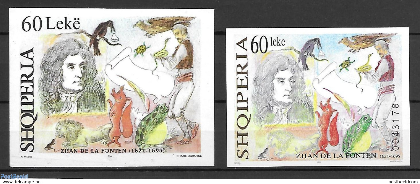Albania 1995 Proof, Without Number And Larger., Mint NH, Nature - Various - Animals (others & Mixed) - Errors, Misprin.. - Oddities On Stamps