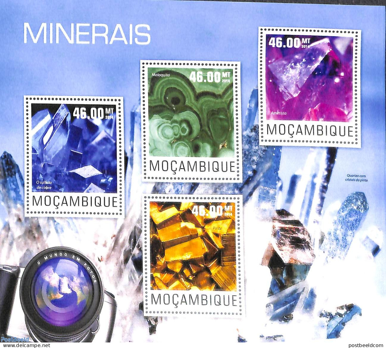 Mozambique 2014 Minerals 4v M/s, Mint NH, History - Geology - Mozambique