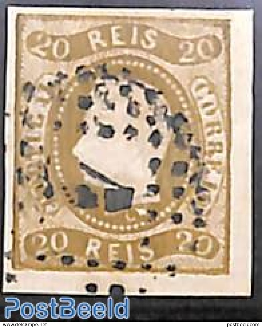 Portugal 1866 20R, Olivebrown, Used, Used Stamps - Gebruikt