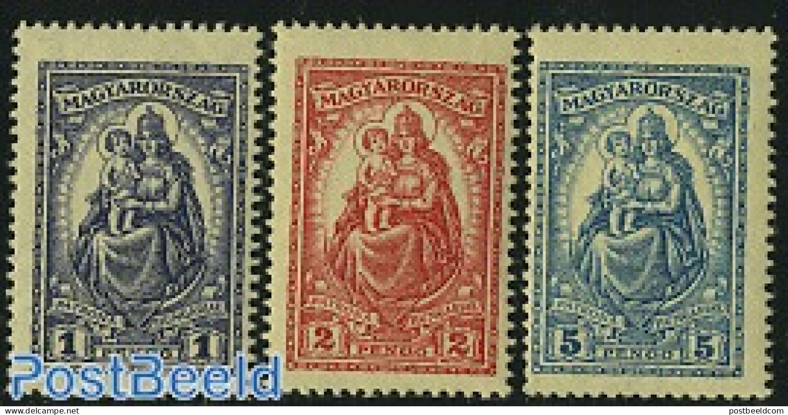 Hungary 1926 Definitives 3v, Unused (hinged), Religion - Religion - Unused Stamps