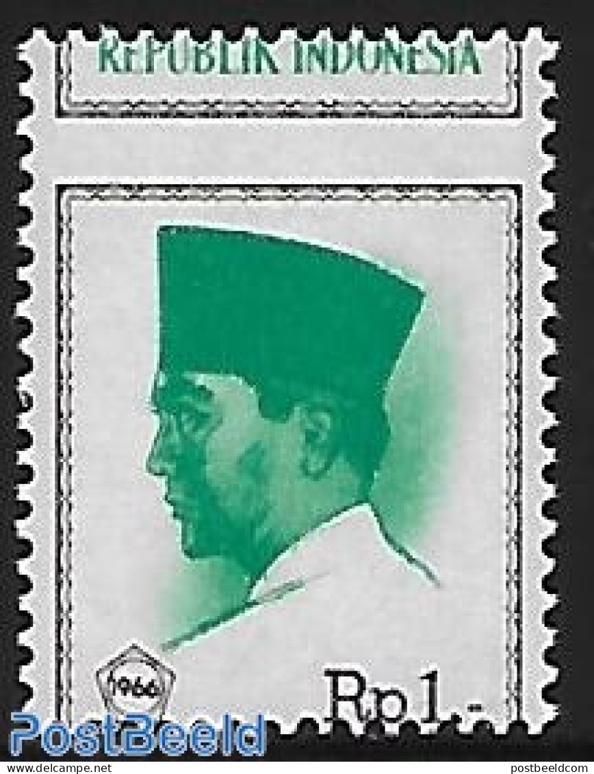 Indonesia 1966 Misprint, Mint NH, History - Various - Politicians - Errors, Misprints, Plate Flaws - Errores En Los Sellos