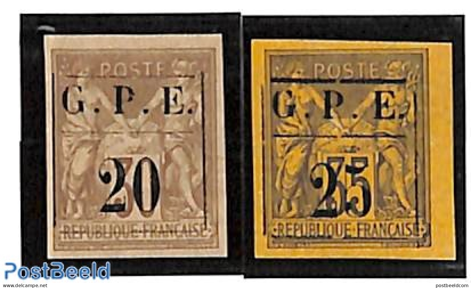 Guadeloupe 1884 Definitives, Overprints 2v, Unused (hinged) - Neufs