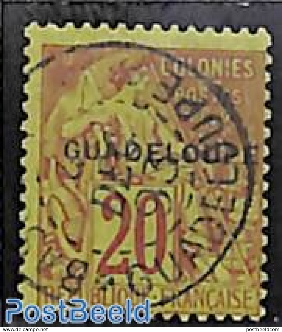 Guadeloupe 1891 20c, Used, Used Stamps - Gebraucht