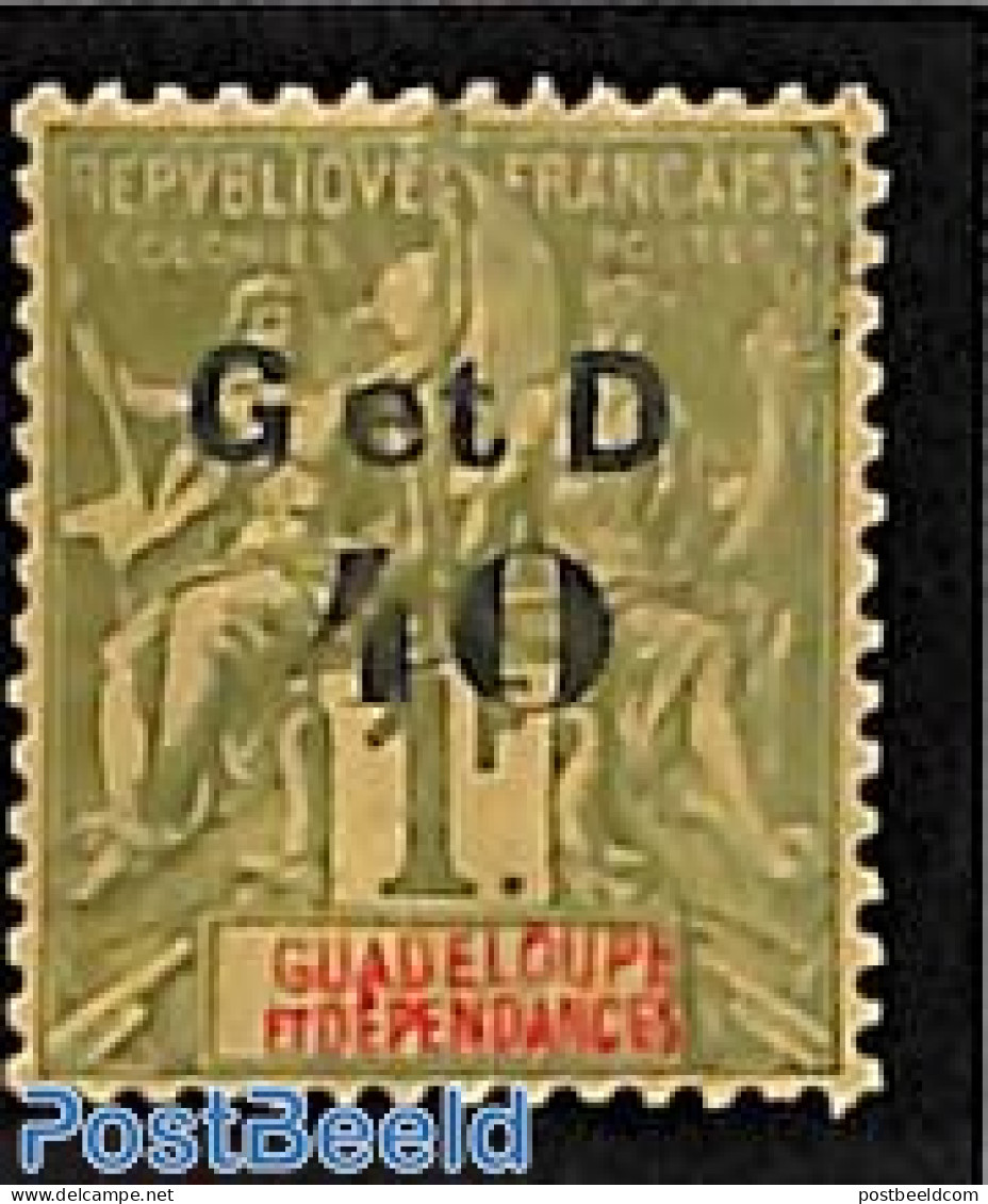Guadeloupe 1903 40c On 1fr, Stamp Out Of Set, Unused (hinged) - Neufs