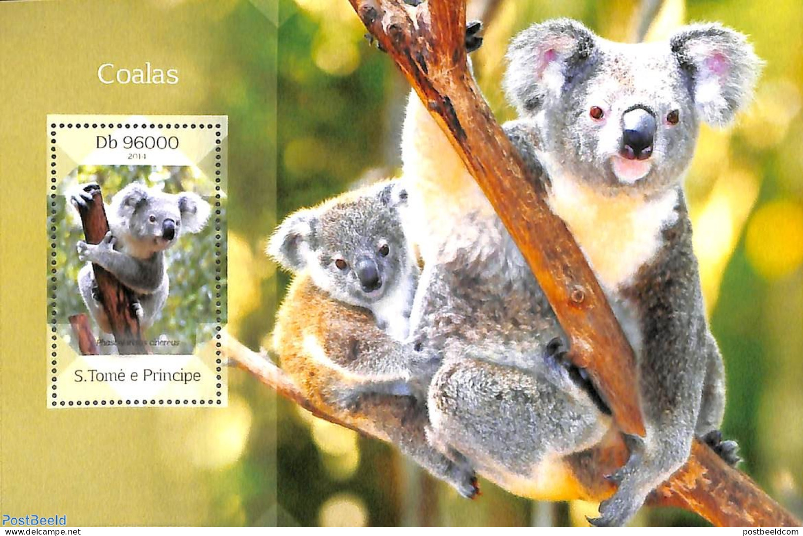 Sao Tome/Principe 2014 Koala Bears S/s, Mint NH, Nature - Animals (others & Mixed) - Wild Mammals - Sao Tome Et Principe