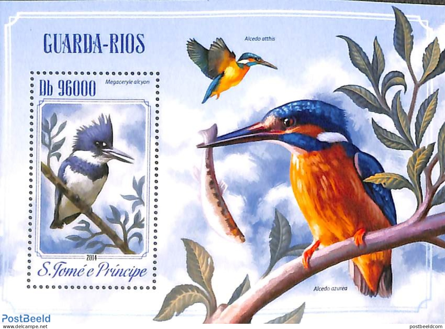 Sao Tome/Principe 2014 Kingfishers S/s, Mint NH, Nature - Birds - Kingfishers - Sao Tome Et Principe