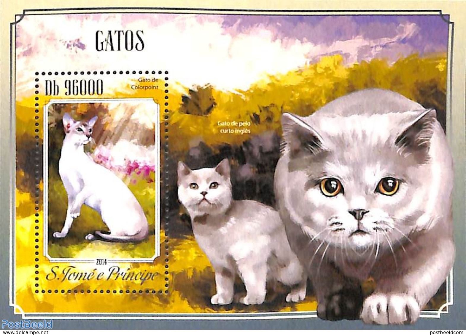 Sao Tome/Principe 2014 Cats S/s, Mint NH, Nature - Cats - Sao Tome Et Principe