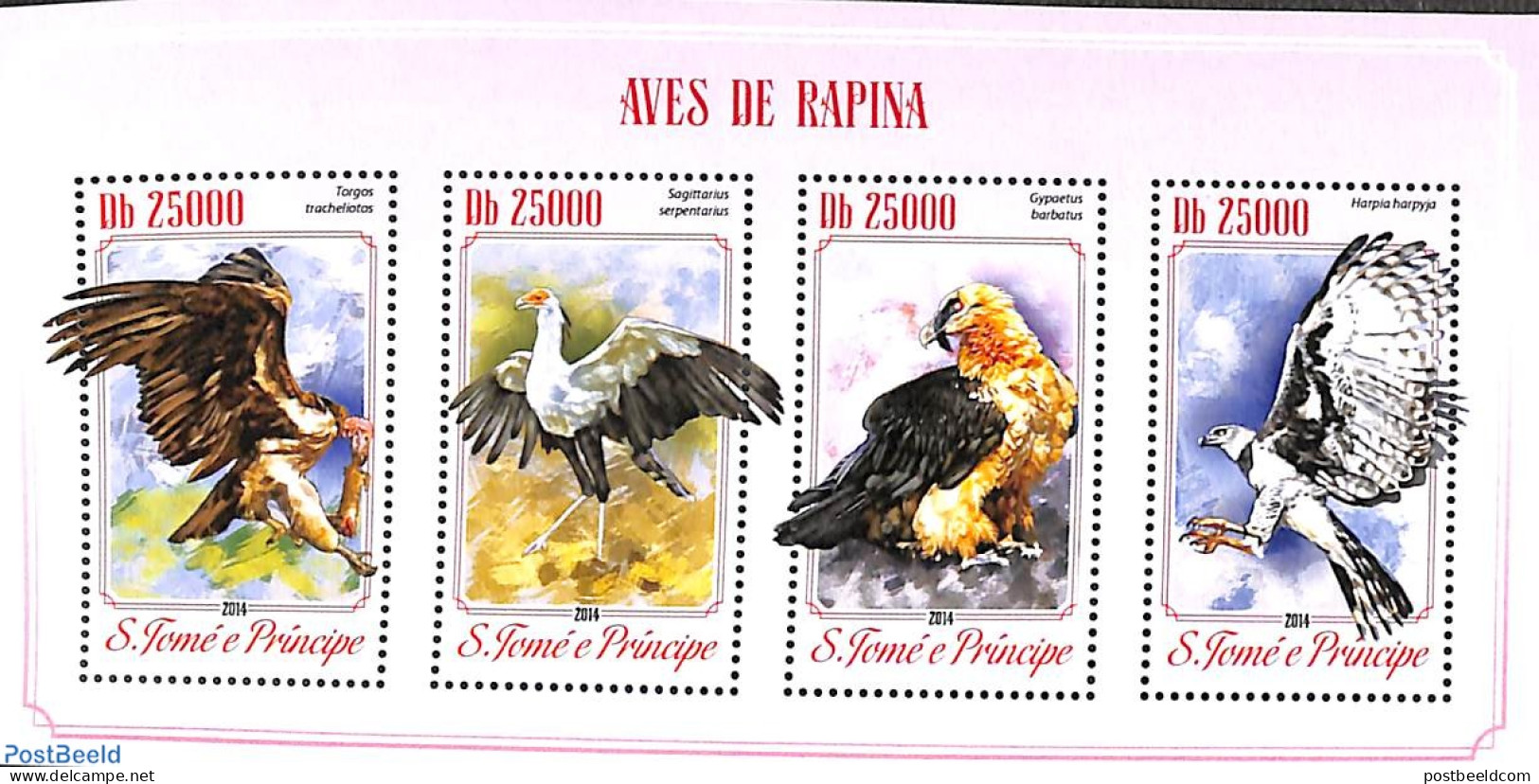 Sao Tome/Principe 2014 Birds Of Pey 4v M/s, Mint NH, Nature - Birds - Birds Of Prey - Sao Tome Et Principe