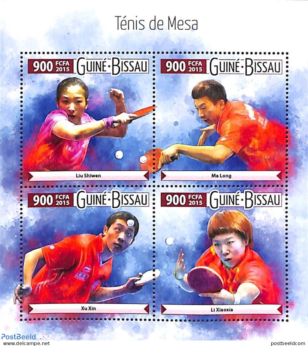 Guinea Bissau 2015 Table Tennis 4v M/s, Mint NH, Sport - Sport (other And Mixed) - Table Tennis - Tenis De Mesa