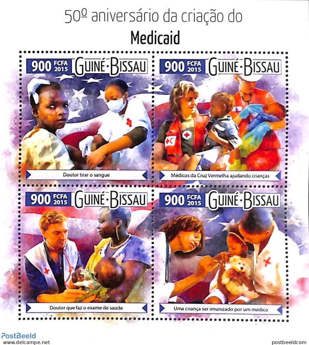Guinea Bissau 2015 Medical Aid 4v M/s, Mint NH, Health - Health - Red Cross - Cruz Roja