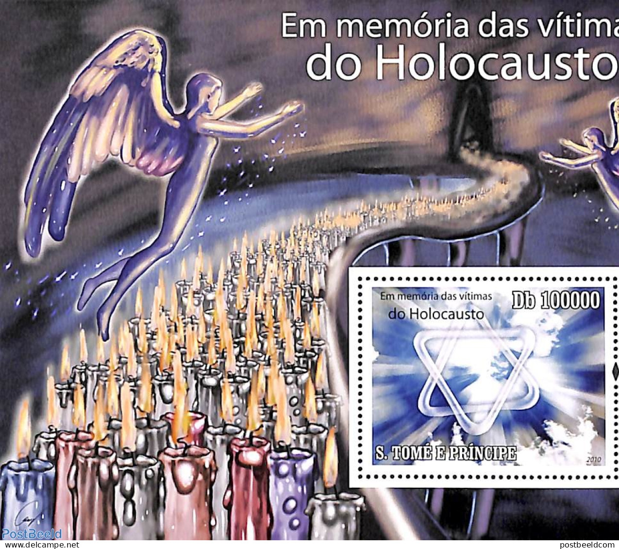 Sao Tome/Principe 2010 Holocaust S/s, Mint NH, History - Religion - World War II - Judaica - WW2