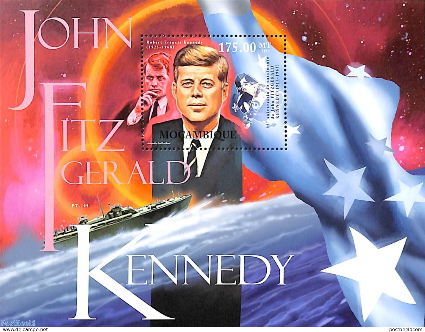 Mozambique 2012 J.F. Kennedy S/s, Mint NH, History - Transport - American Presidents - Space Exploration - Mozambique