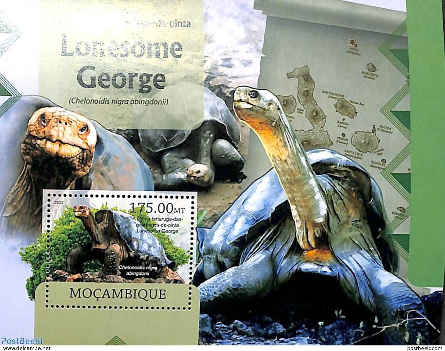 Mozambique 2012 Lonesome George S/s, Mint NH, Nature - Turtles - Mozambique