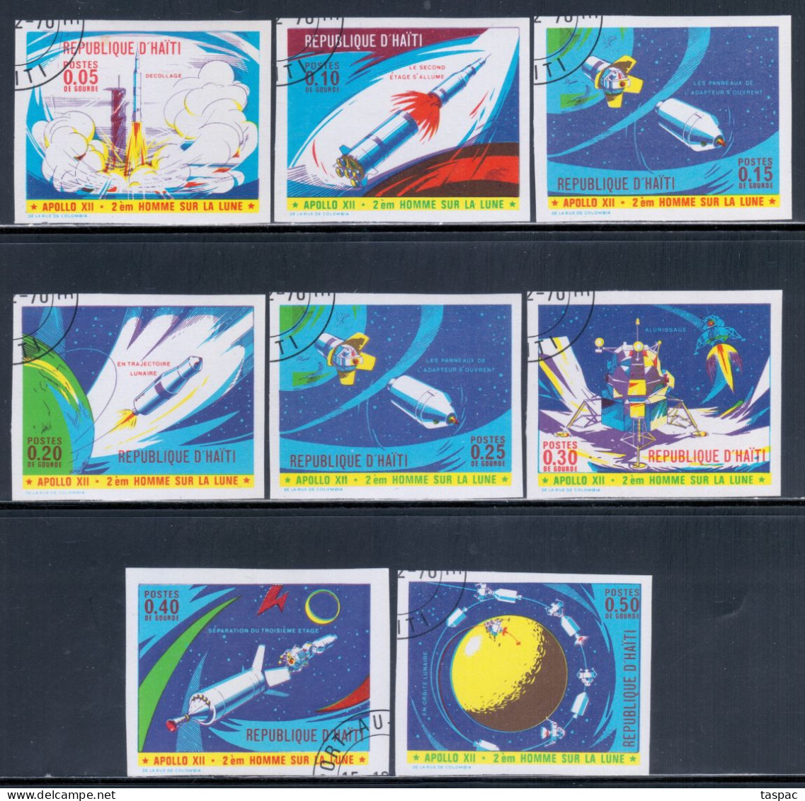 Haiti 1970 Mi# 1116-1131 B Used - Imperf. - Apollo 12 / Space - North  America